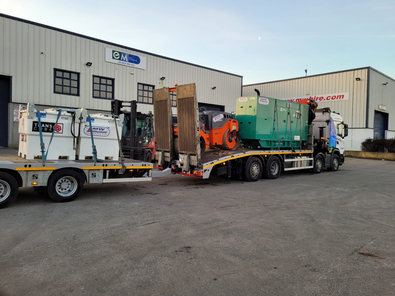 Cummins C220D5, Cummins C110D5, 2x Western 10TCC(G) Fuel Tank and a Hamm HD13 Roller SOLD .... heading to seperate construction companies in Kildare and Wicklow