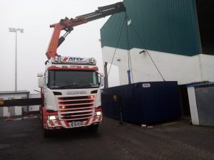 Unloading A Cabin And Delivery Of A VMS At MW Hire O Moore Park