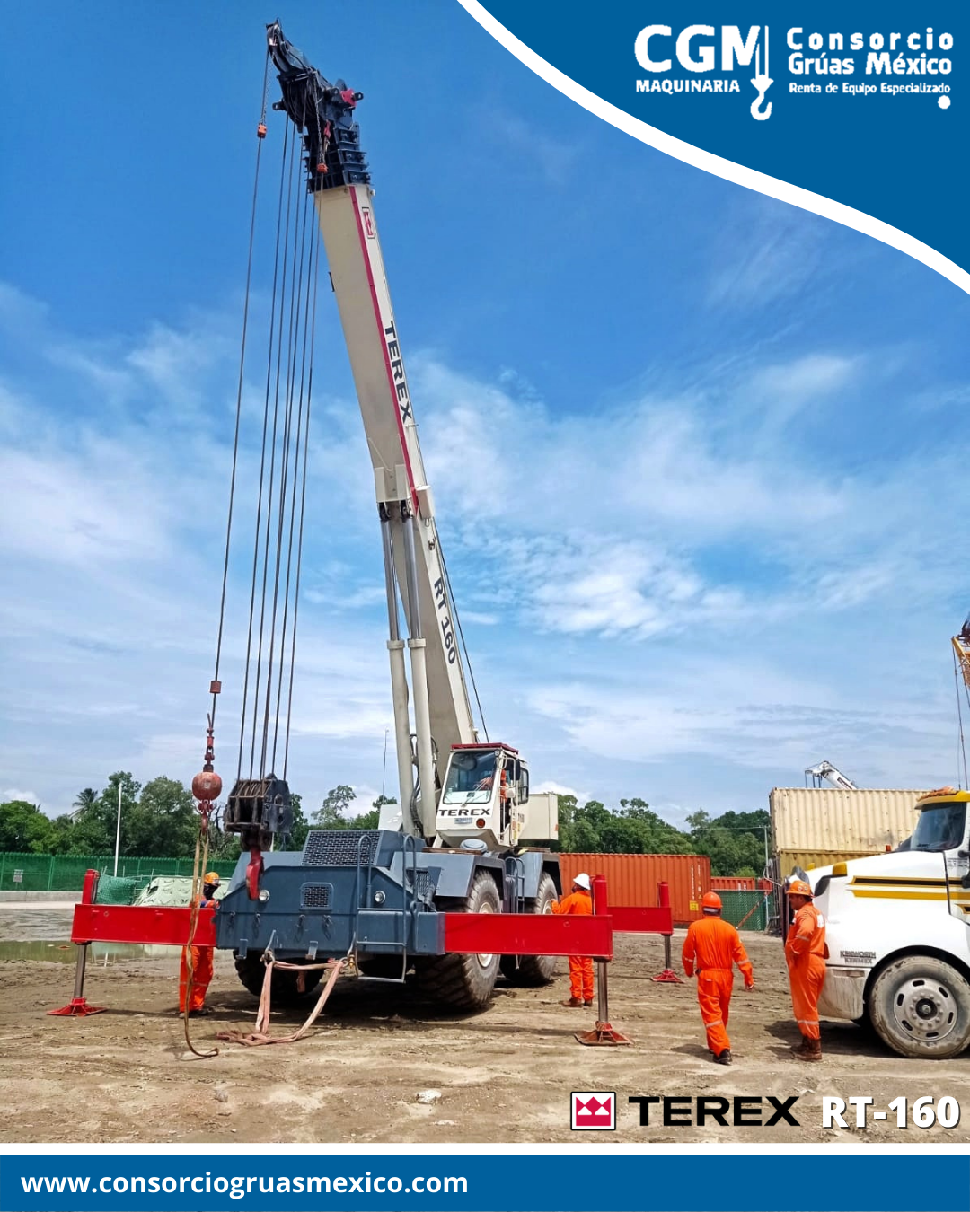 Grúa telescópica todo terreno TEREX RT-160 de 60 toneladas