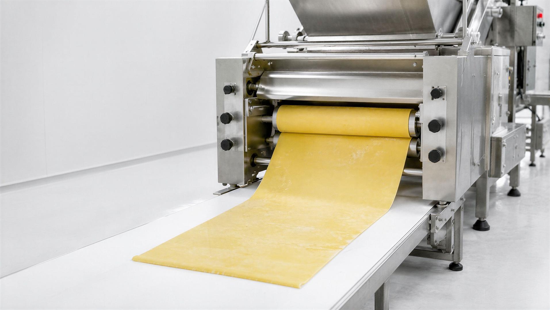 Apex reversible dough sheeter on the bakery floor