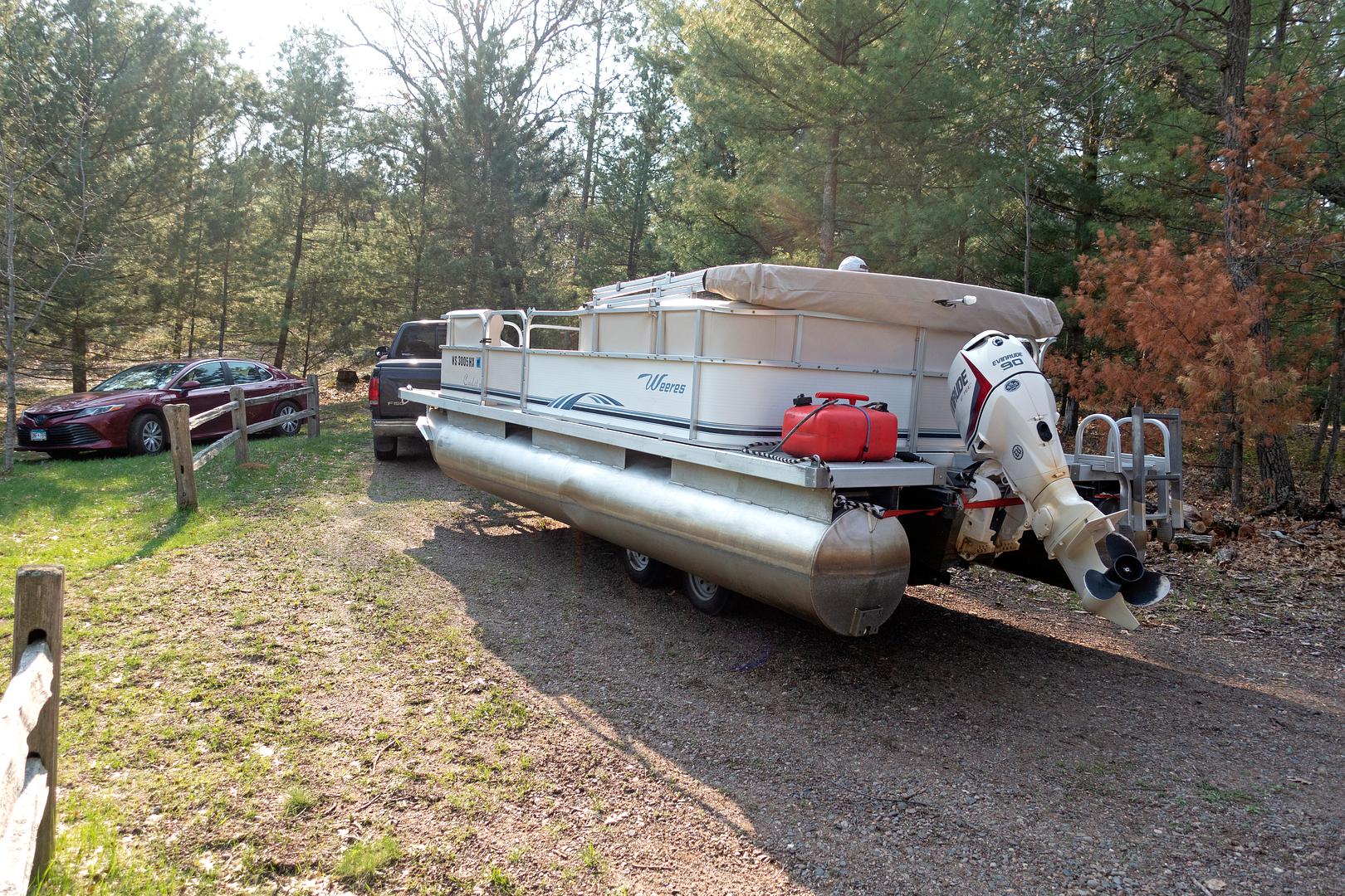 Pontoon boat ready for seasonal valet on Lake Cumberland