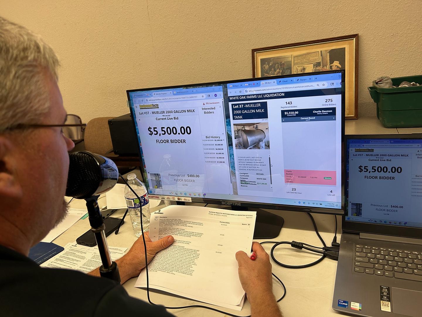 Hybrid auction simulcast