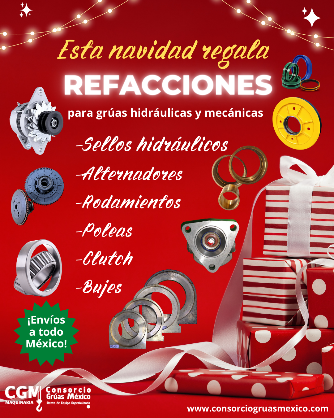 Refacciones para tus grúas hidráulicas y mecánicas. 