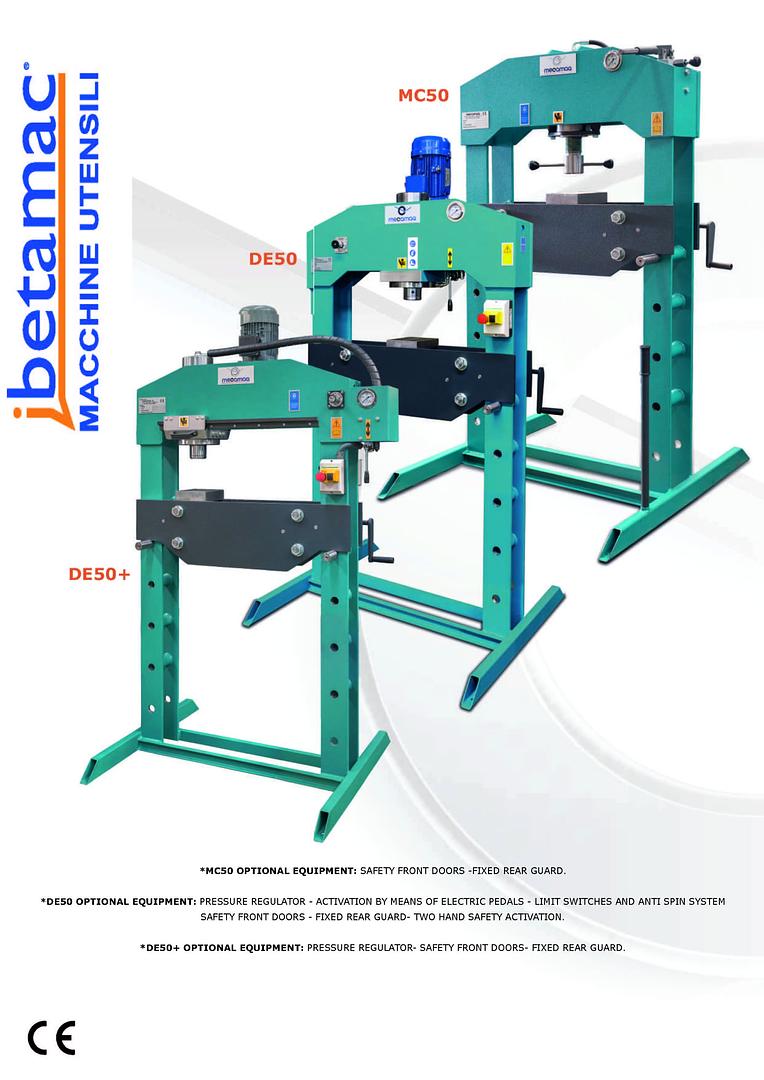 PRESSE IDRAULICHE SERIE " DE "  CON GARANZIA 5 ANNI 