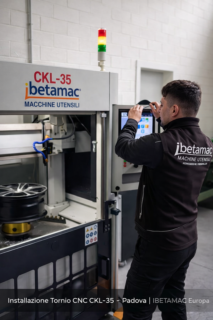 Installazione Tornio CNC per Riparazione Cerchi in Lega a Padova – CKL-35 IBETAMAC