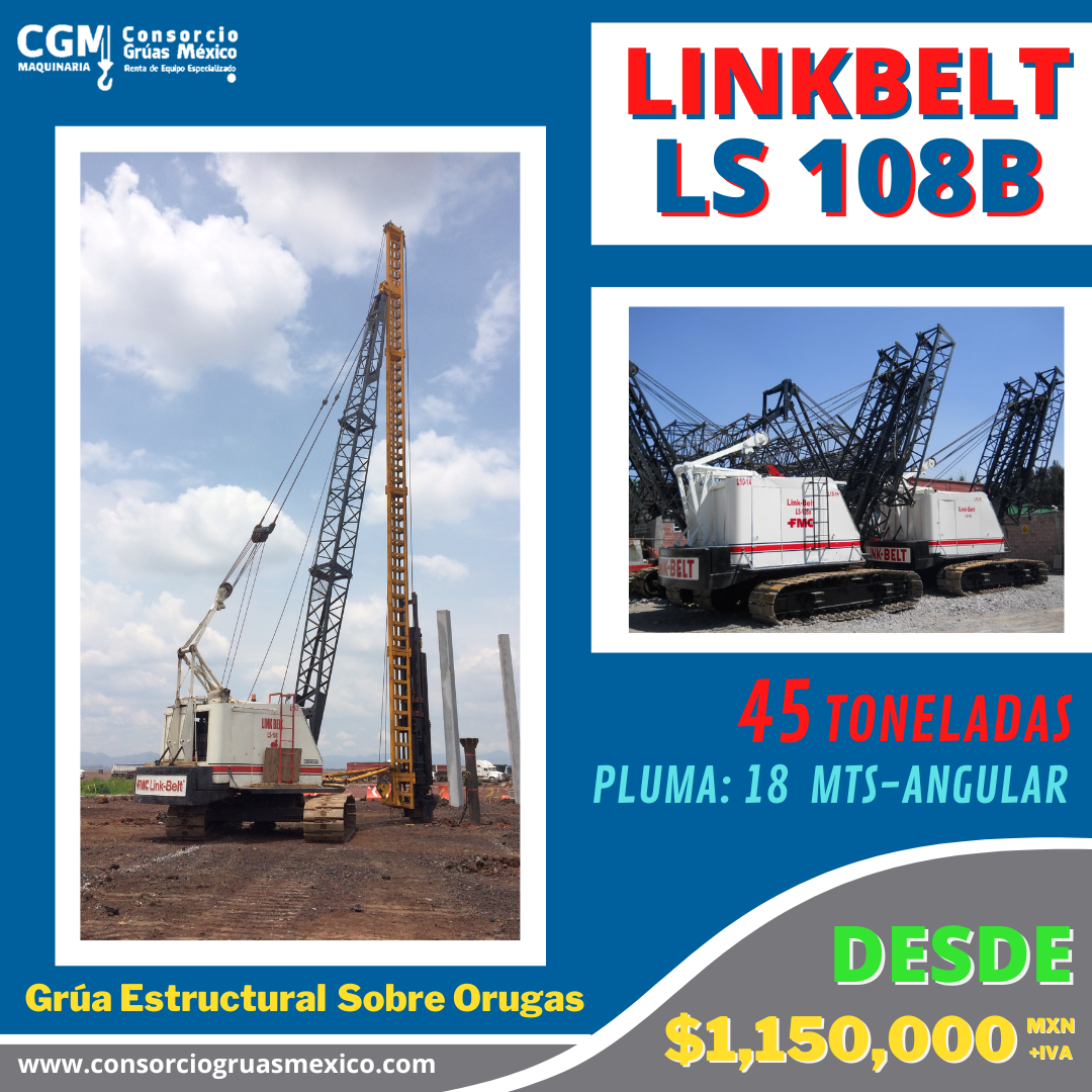 Grúa mecánica sobre orugas LINK BELT LS 108B / Crawler crane LINK BELT LS 108B