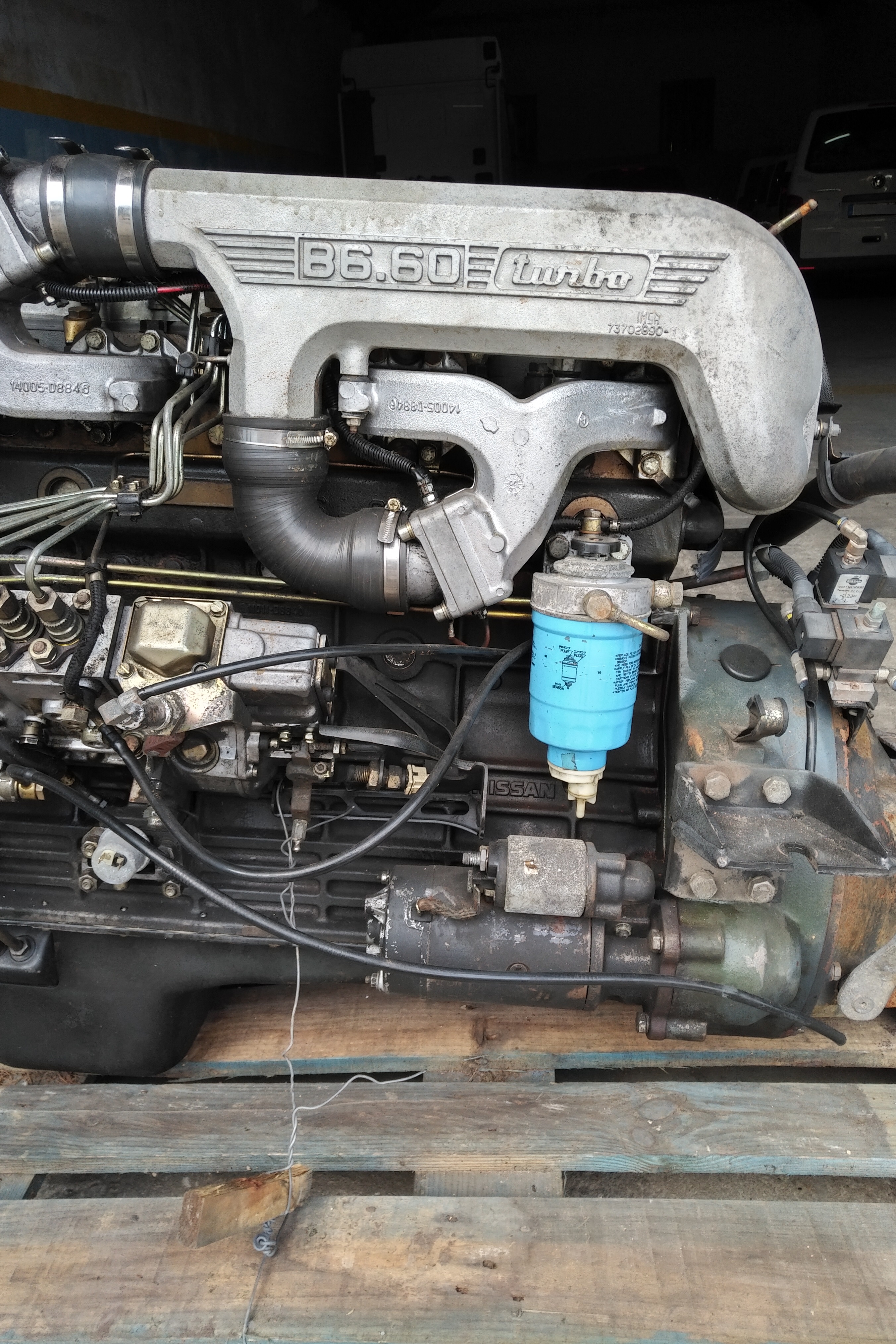 Nissan B6.60 Turbo engine & ZF manual gearbox complete recently sold to Madagascar.