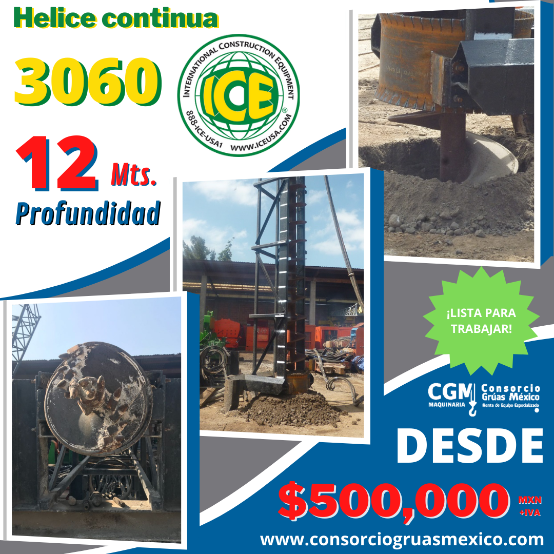 Hélice continua hidráulica con guía ICE 3060
