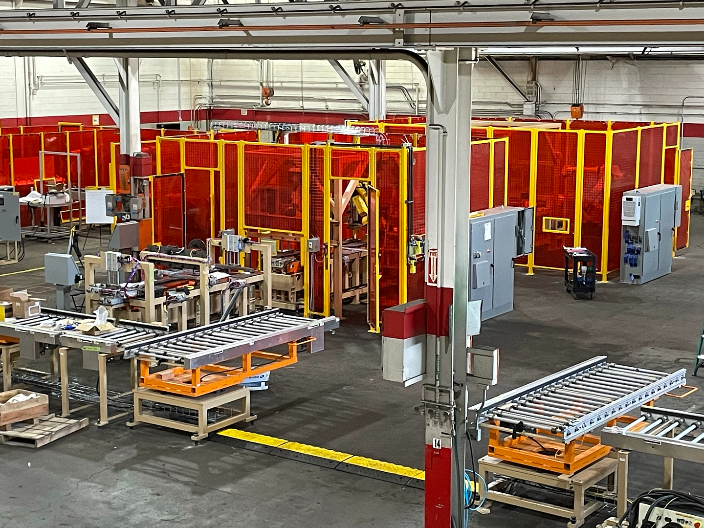 Robot World Automation shop floor with multiple robot cells