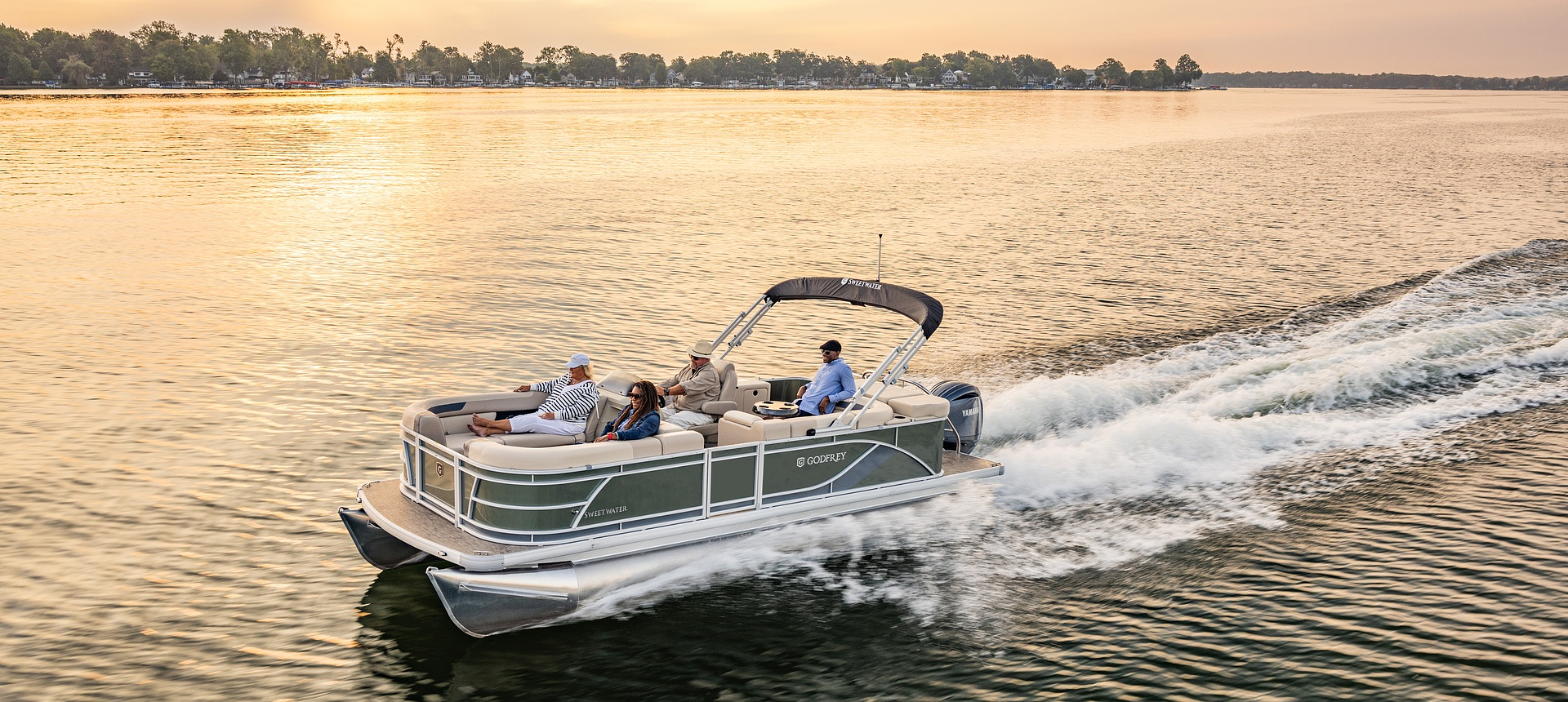 Godfrey Sweetwater pontoon on the water