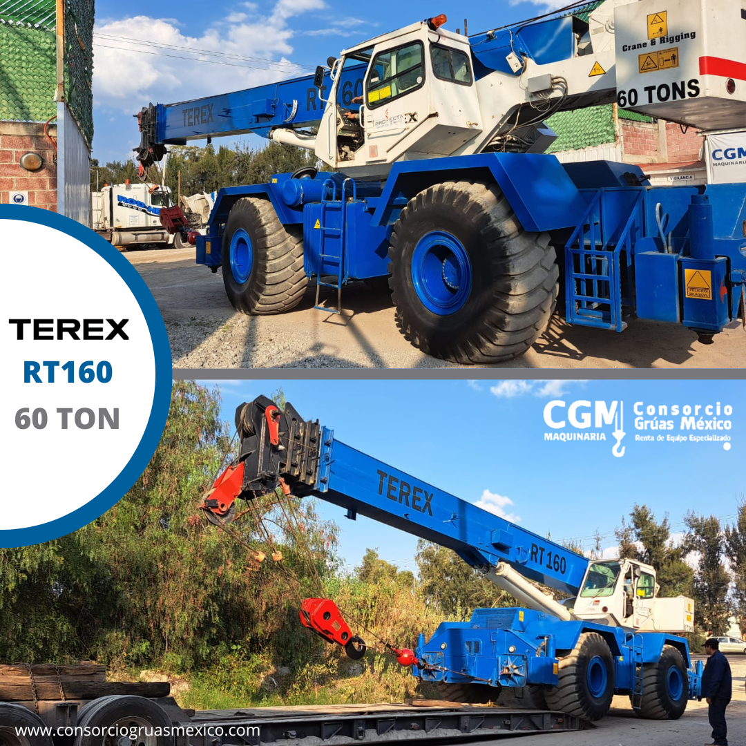 Grúa telescópica todo terreno TEREX RT-160 de 60 toneladas