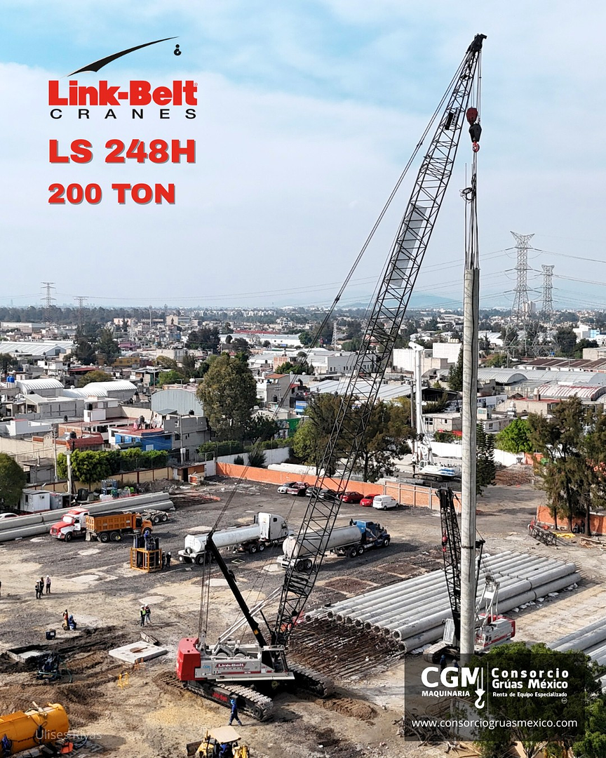 ¡𝙋𝙤𝙩𝙚𝙣𝙘𝙞𝙖 𝙚𝙣 𝙢𝙤𝙫𝙞𝙢𝙞𝙚𝙣𝙩𝙤! Link-Belt LS 248H con capacidad de carga de 200 toneladas. ⚙️🚧