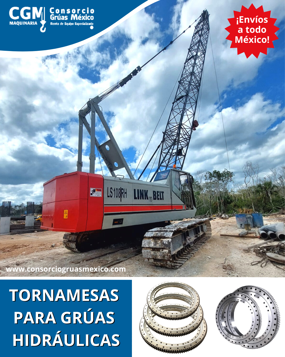 Tornamesas para grúas hidráulicas