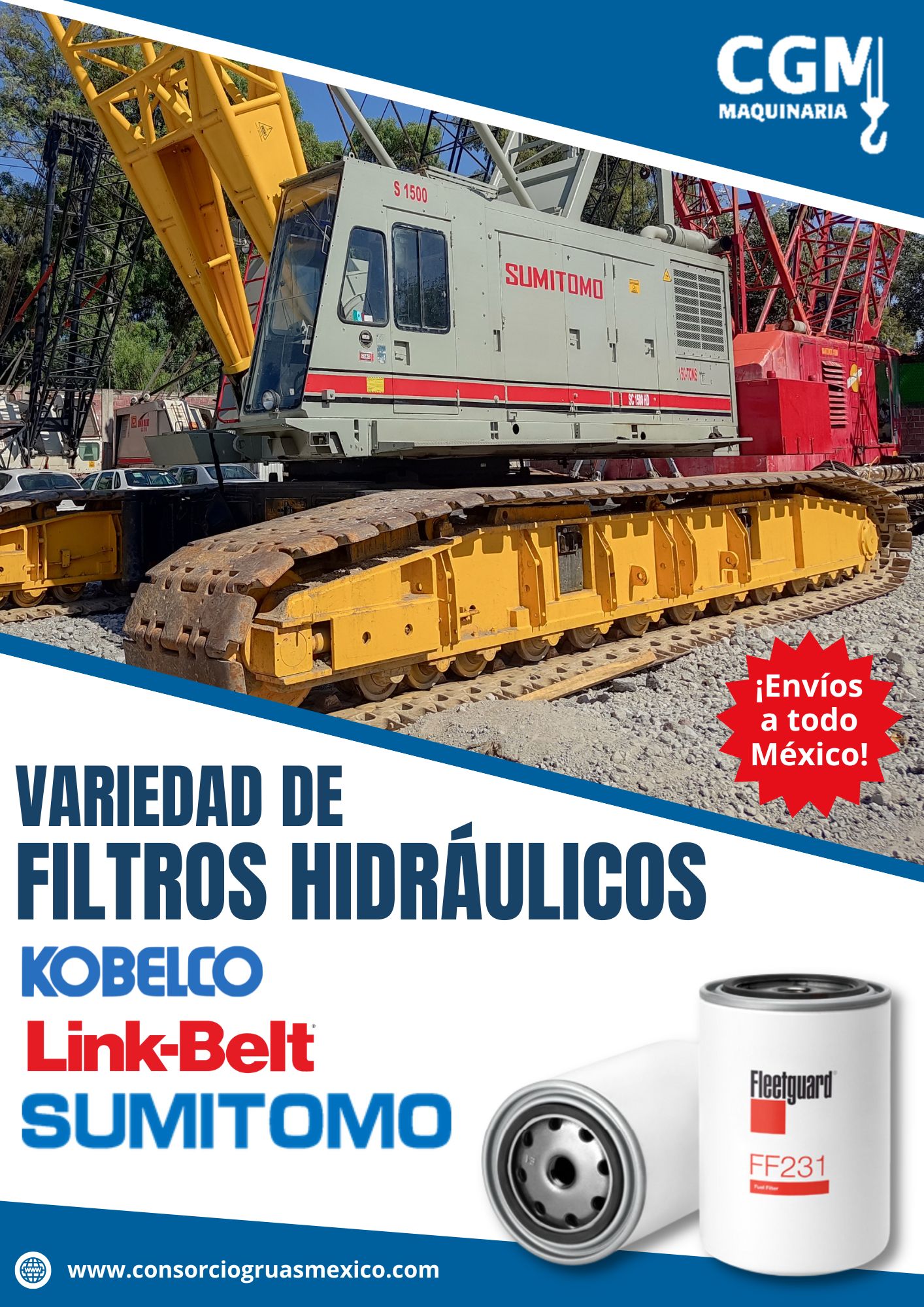 Variedad de filtros hidráulicos