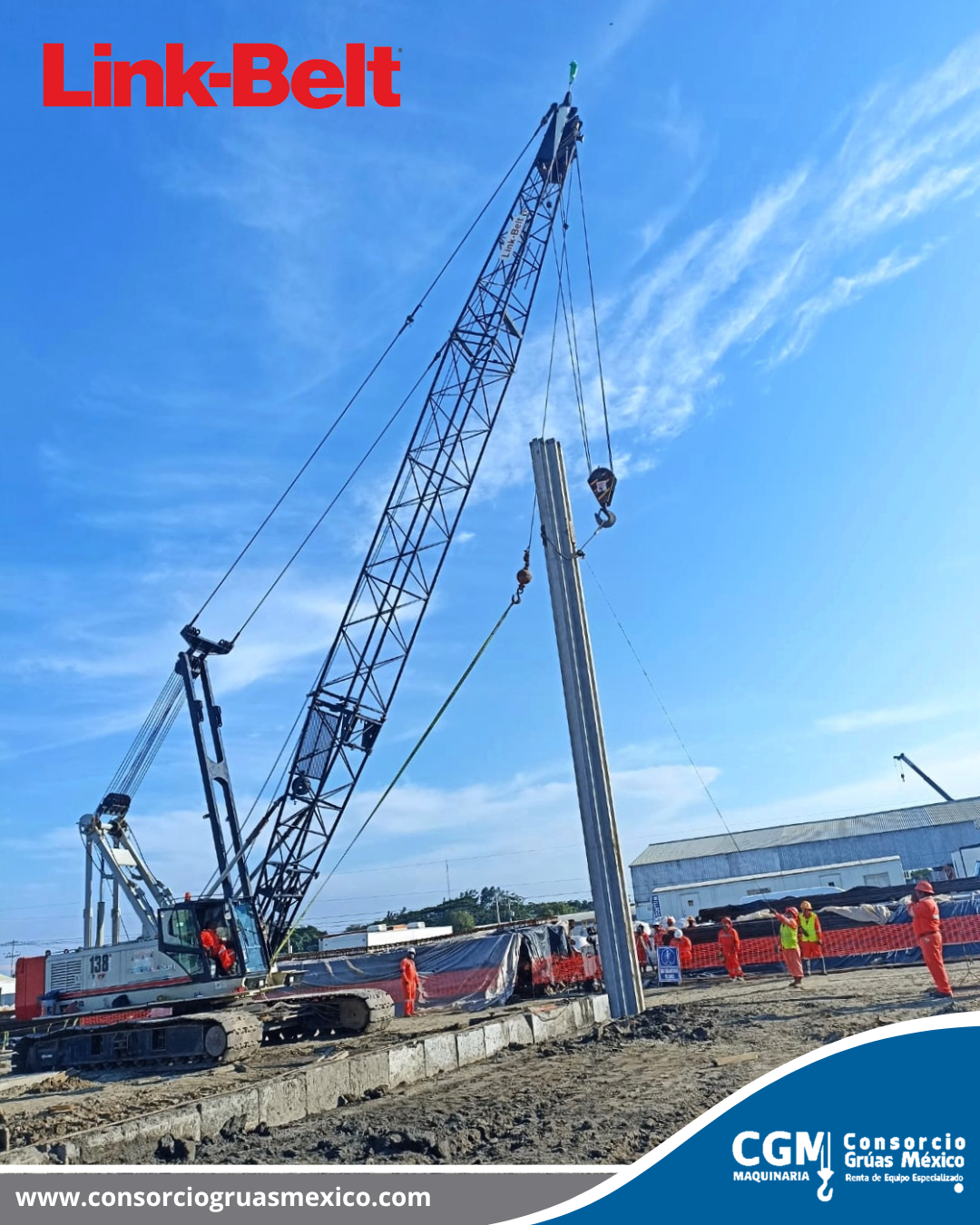 Grúa Estructural Hidráulica Sobre Orugas LINKBELT LS138H / Crawler crane LINKBELT LS138H