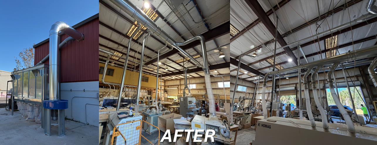 After dust collection installation