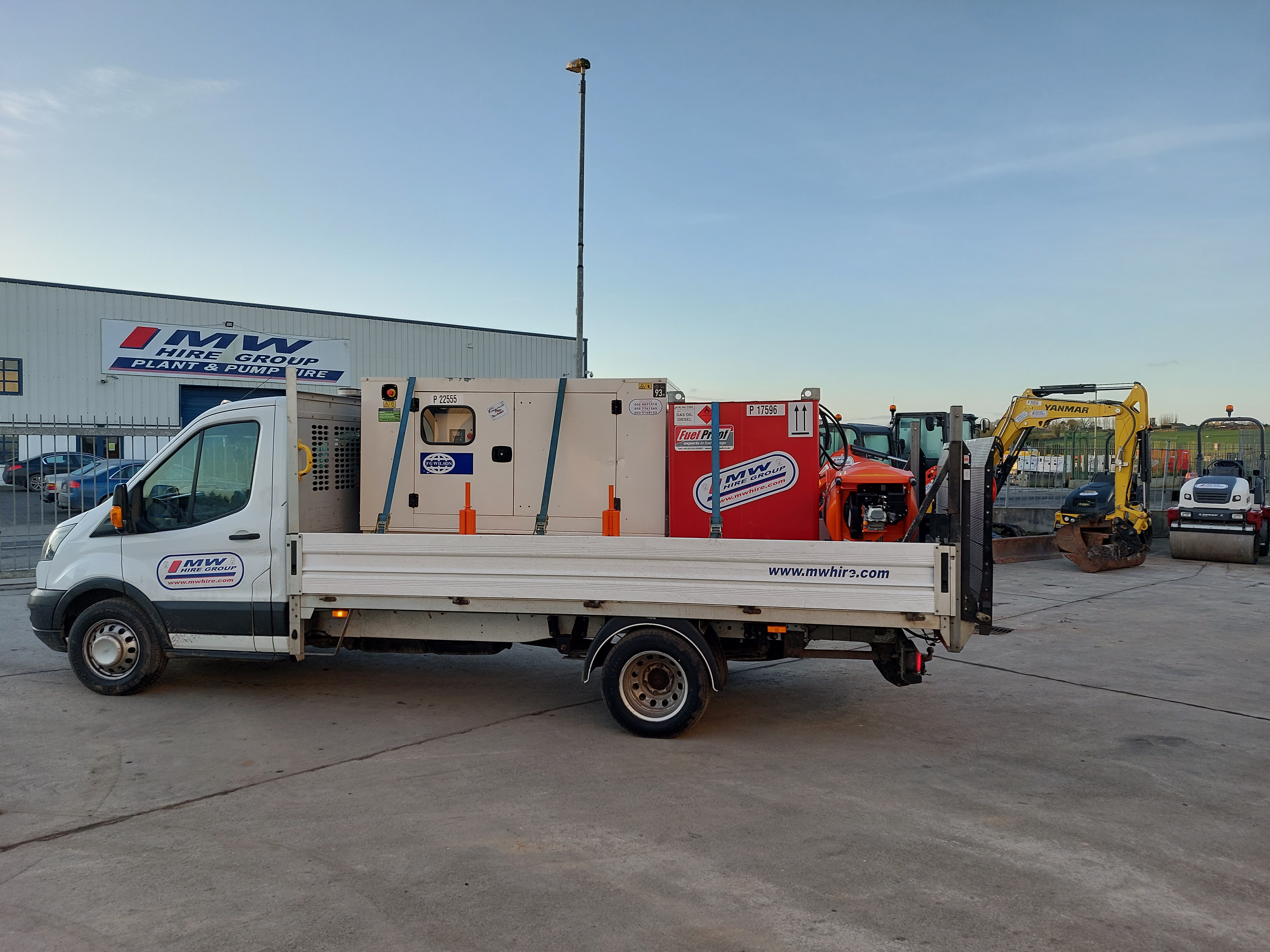 Ex Rental FG Wilson 65 kva, 1,000L Fuel Cube and 2x New Belle Cement Mixers SOLD... heading to customers in Co. Laois 