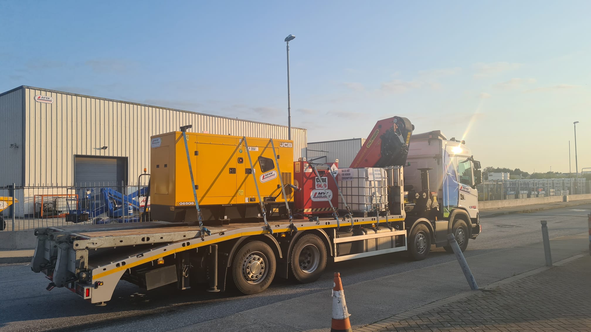 JCB 66 KVA, Fuel Tank and some water tanks SOLD... Heading to site in Co. Meath 
