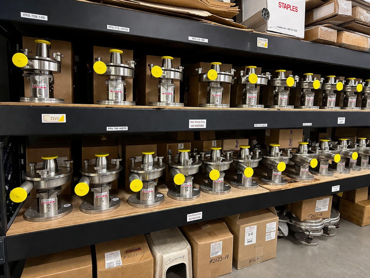Sanitary pump and parts inventory