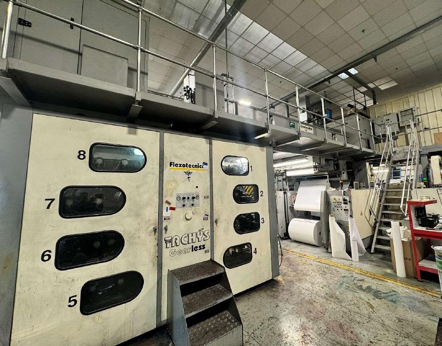 For Sale: 2001 Flexotecnica Tachys Gearless 8-Color CI Flexographic Press