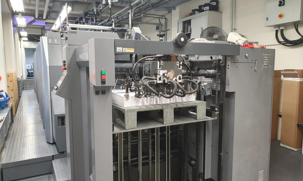 Used 2017 RMGT 928PF-LED UV Offset Printer Installed in South Plainfield, NJ