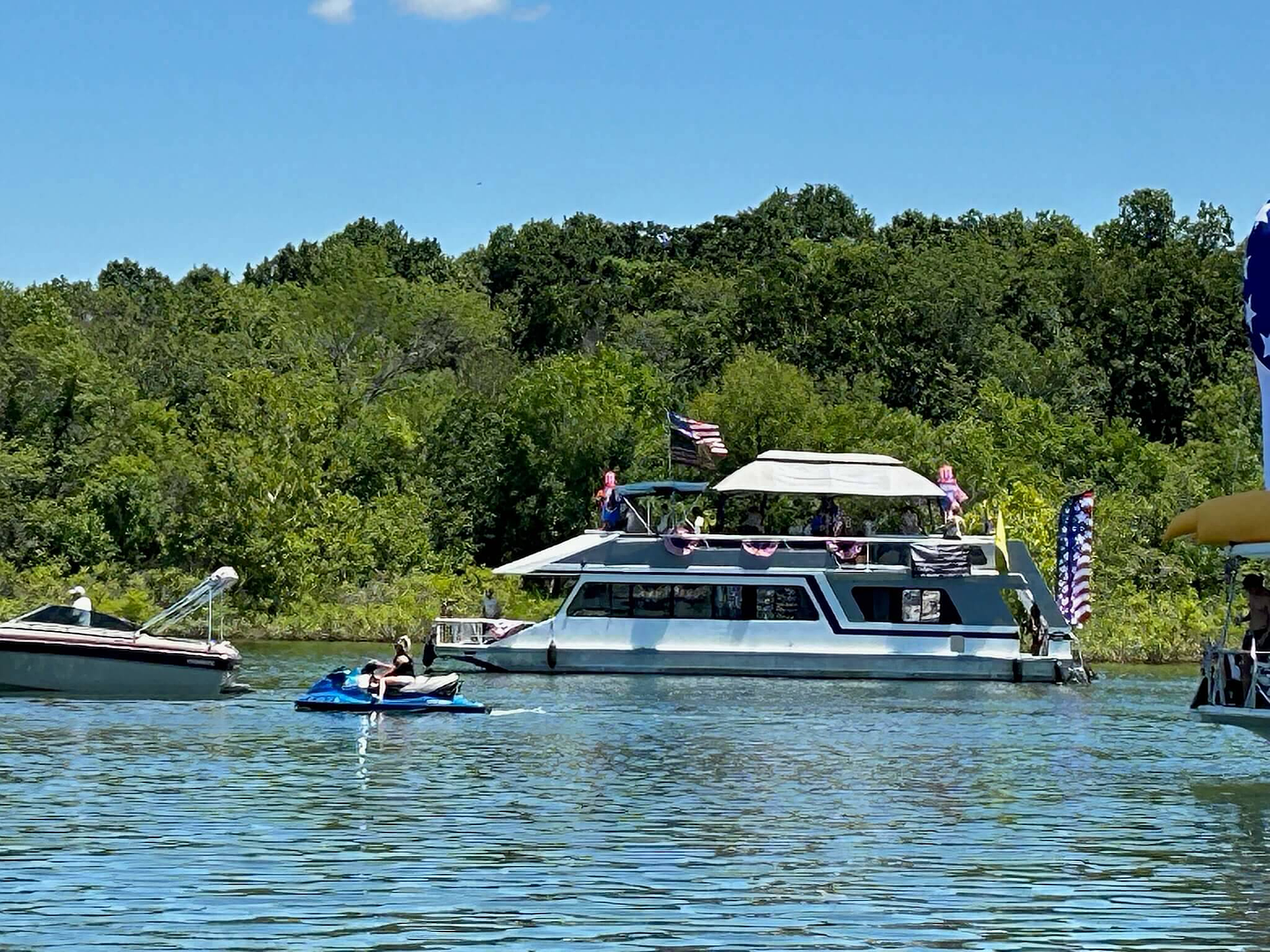Boats on the water in a marina cove