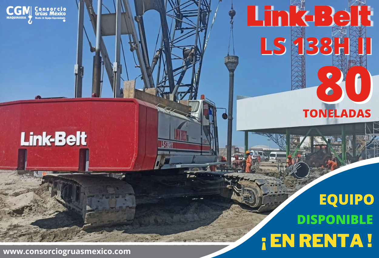 Grúa Estructural Hidráulica Sobre Orugas LINKBELT 138H / Crawler crane LINKBELT LS 138H