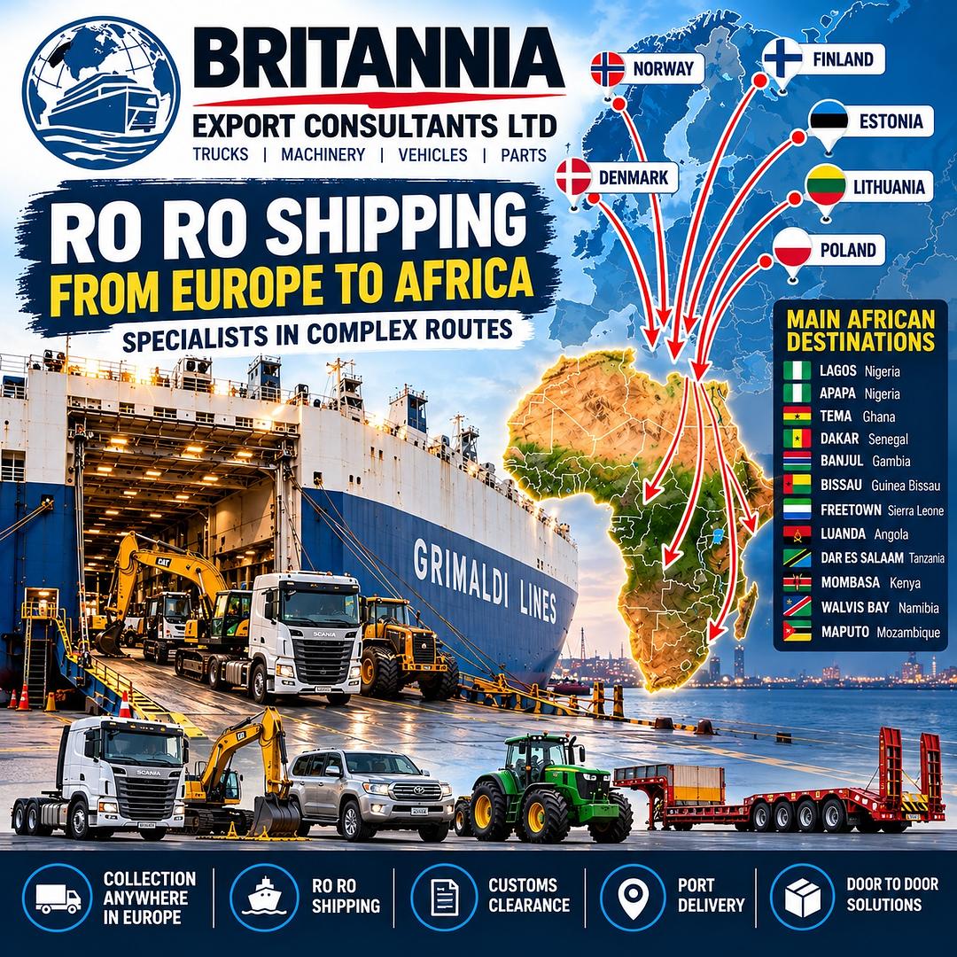 RoRo Shipping from Northern & Eastern Europe to Africa – Trucks, Machinery & Vehicles
