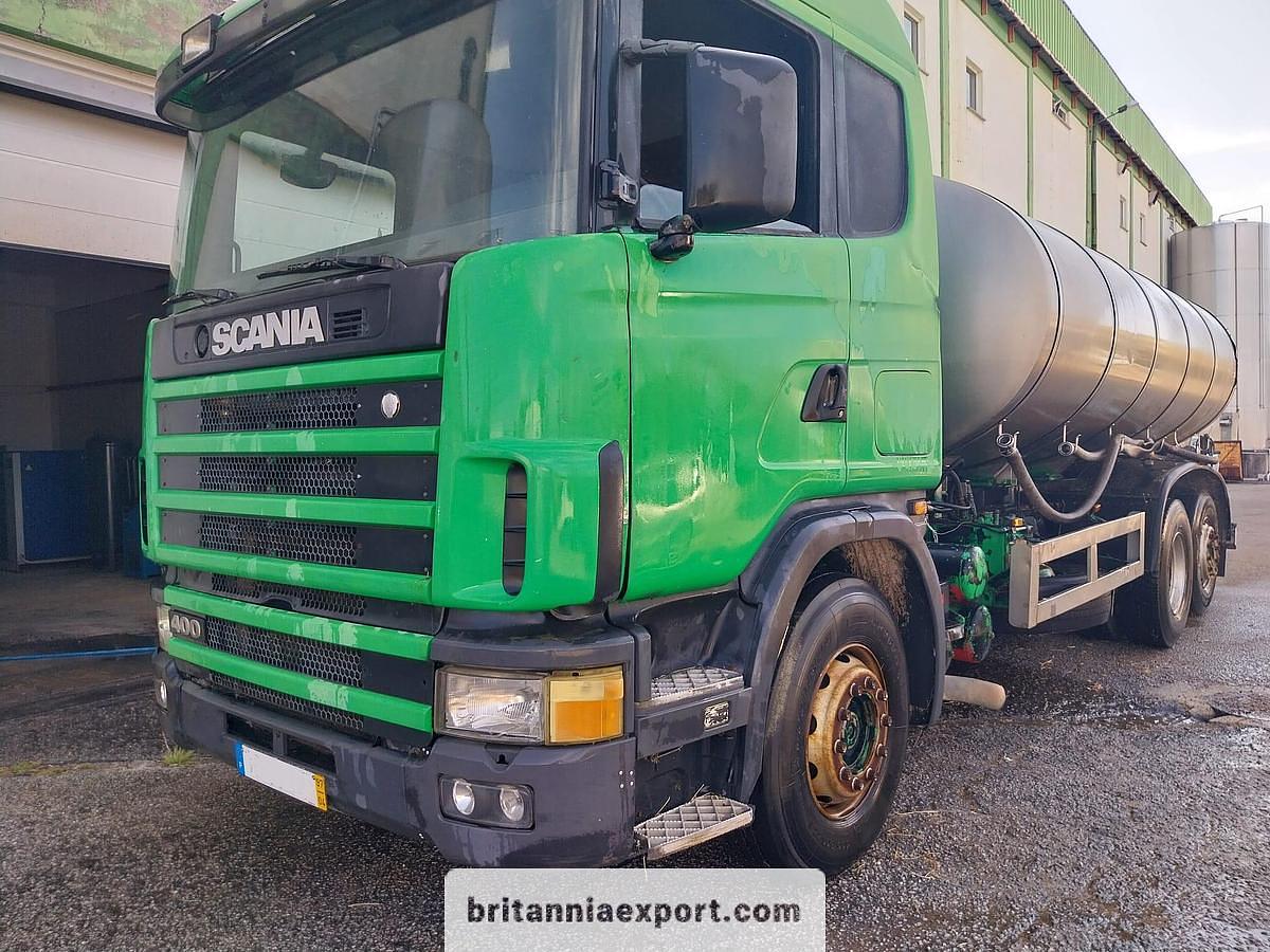 Left Hand Drive Scania 124 L 400  6x2 Stainless Steel Food Tanker Truck for Export
