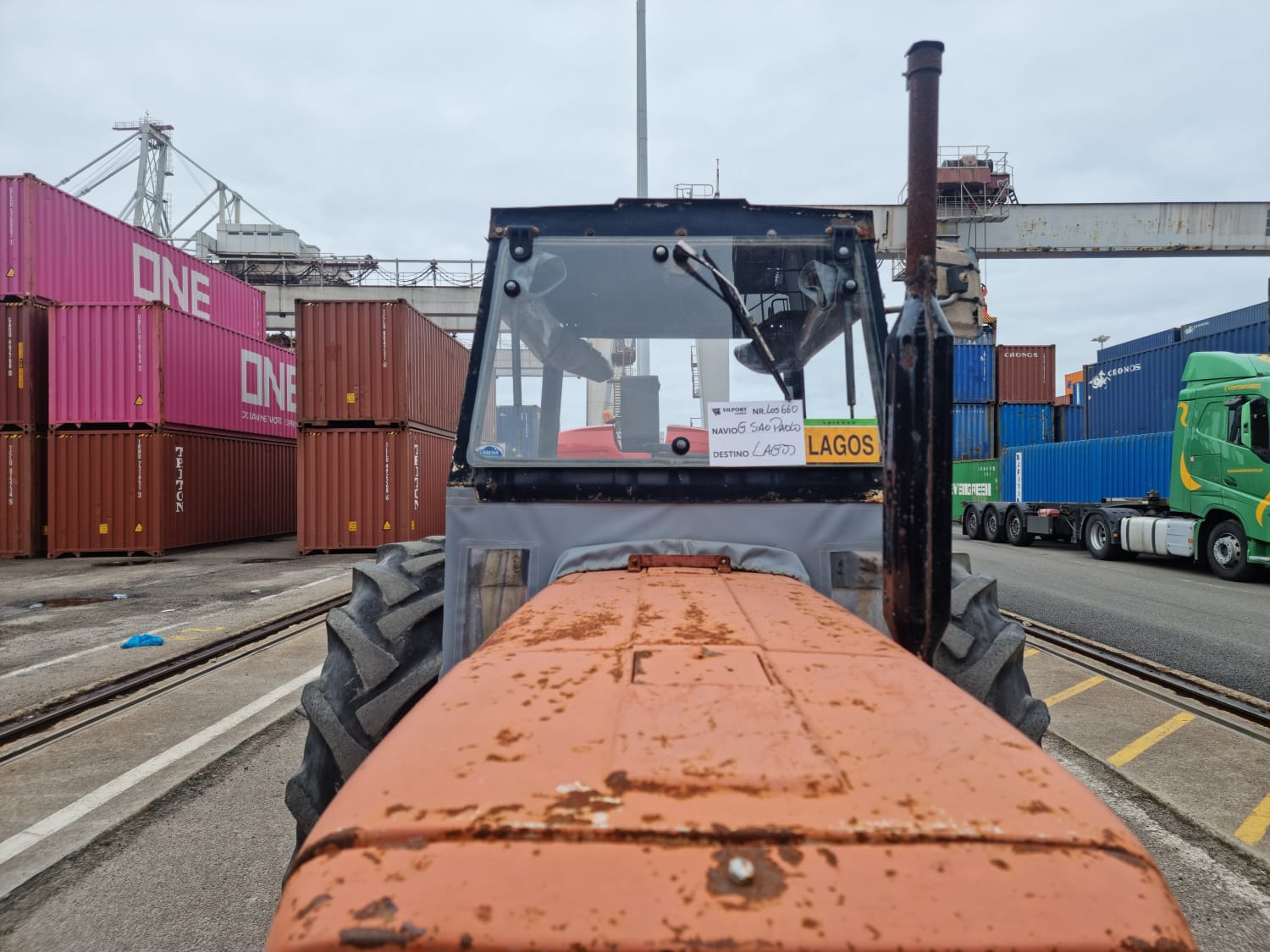 Grimaldi RoRo shipping of 1980 FIAT Farm Tractor from Portugal to Lagos - Nigeria.