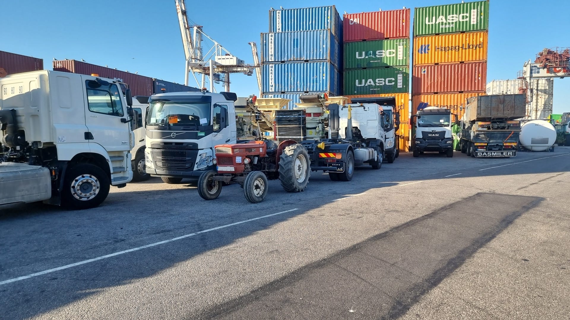 Grimaldi RoRo shipping of FIAT 640 farm tractor from Portugal to Lagos - Nigeria.