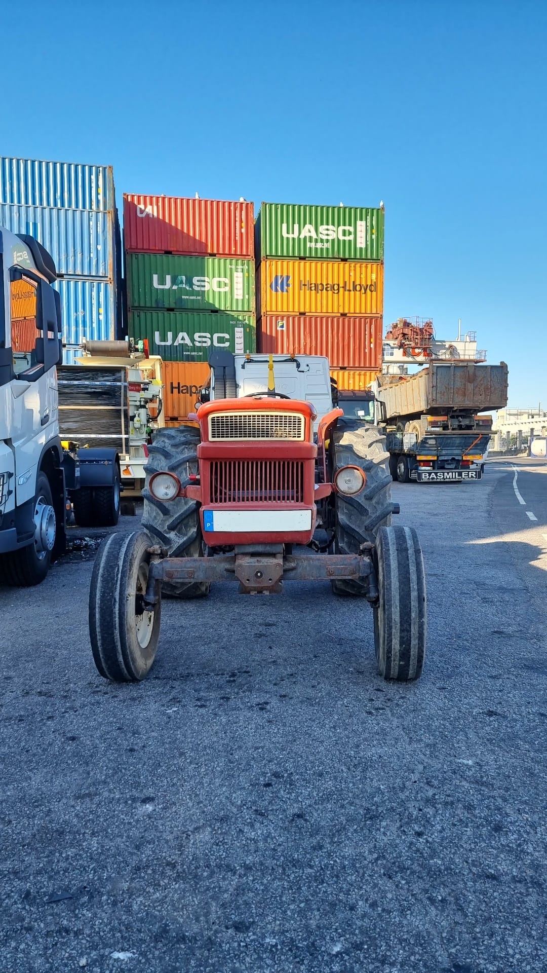 Grimaldi RoRo shipping of FIAT 640 farm tractor from Portugal to Lagos - Nigeria.