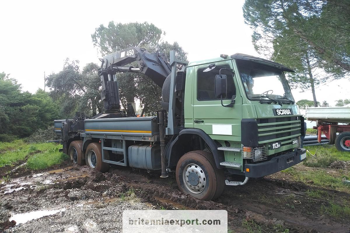 Scania 113M 320 6x6 Crane Truck with HIAB 450 for Sale – Heavy Duty 6×6 Workhorse