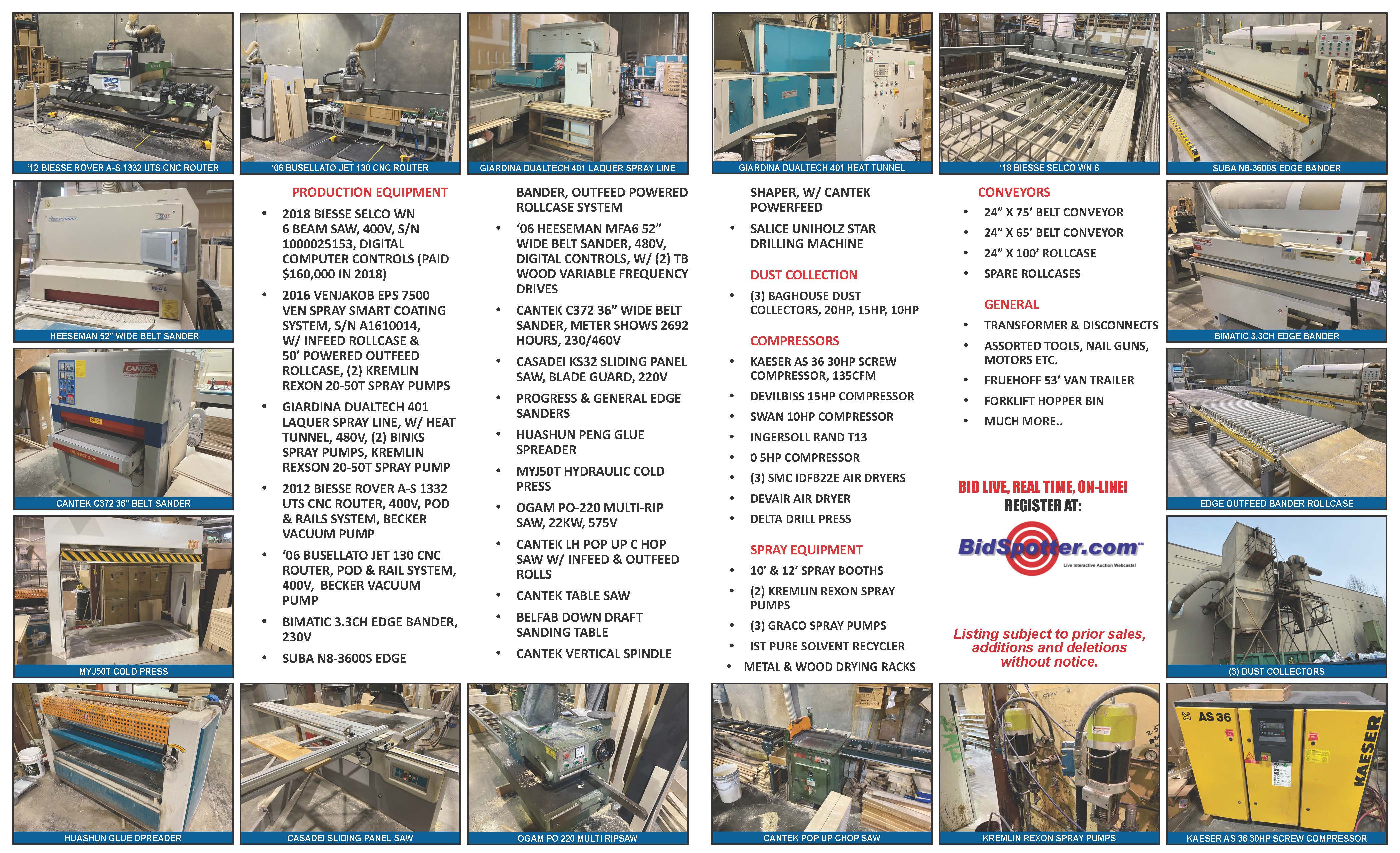 PAST AUCTION-- High Quality Furniture Manufacturer 