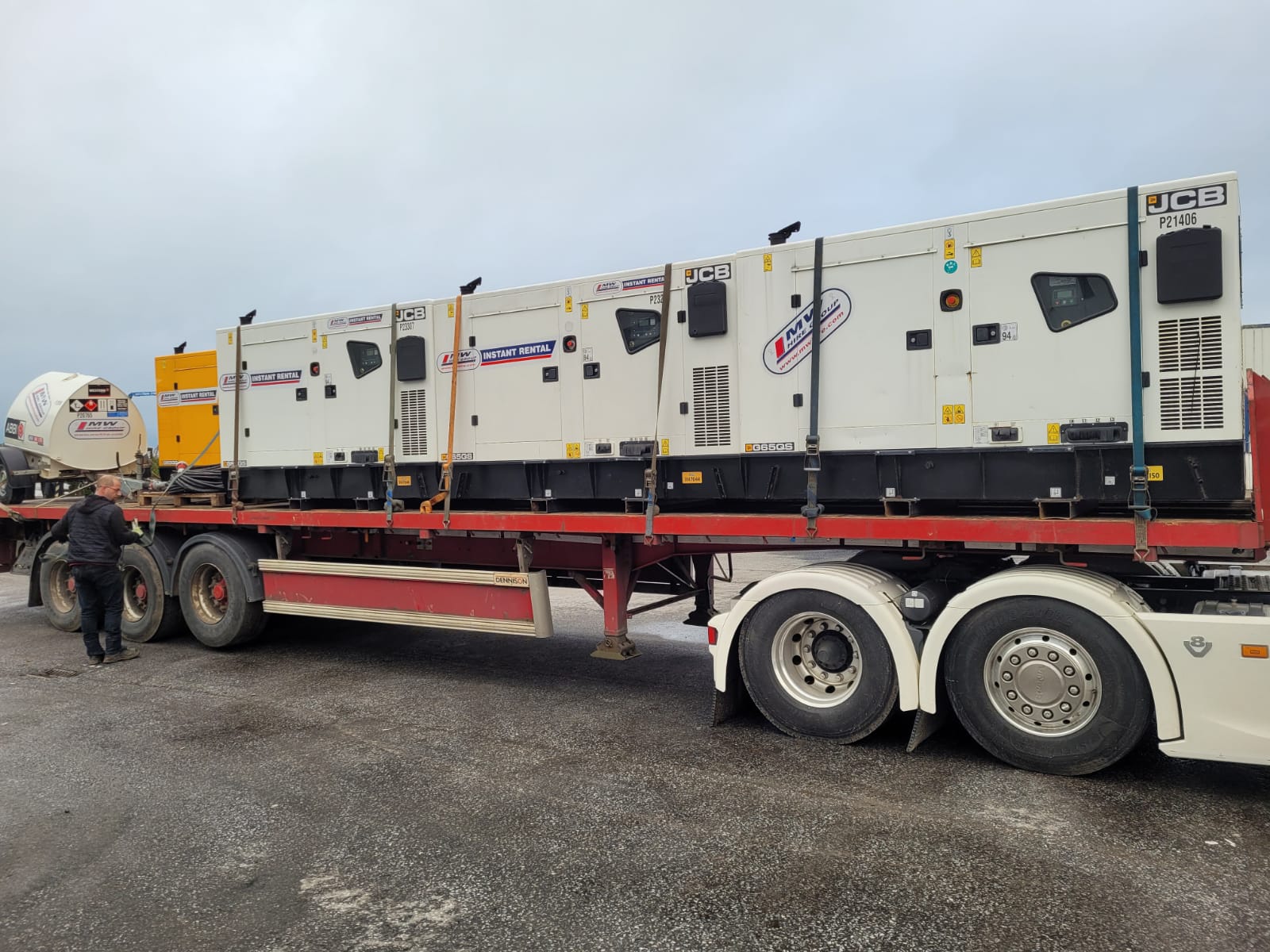 Full load of JCB 65kva Generators heading on hire to a Windfarm in Donegal 