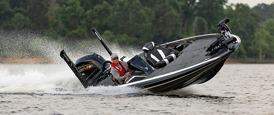 Bass boat on the water