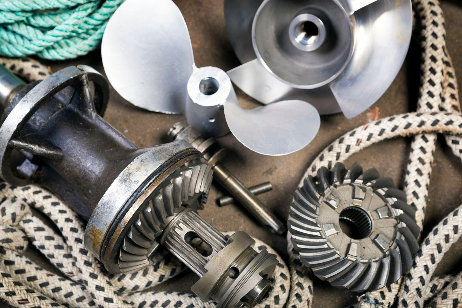 Marine parts on a service counter