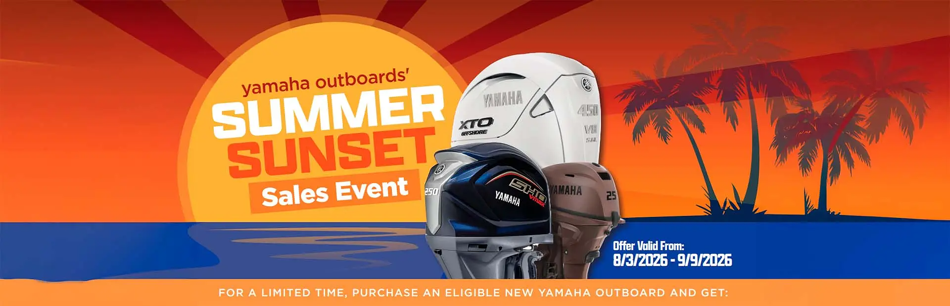 Yamaha Summer Sunset Sales Event promotional banner