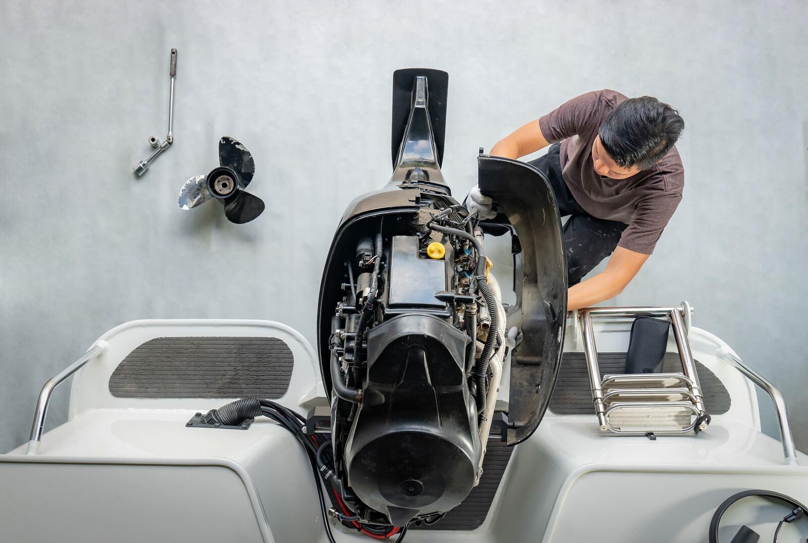 Marine engine tune up service