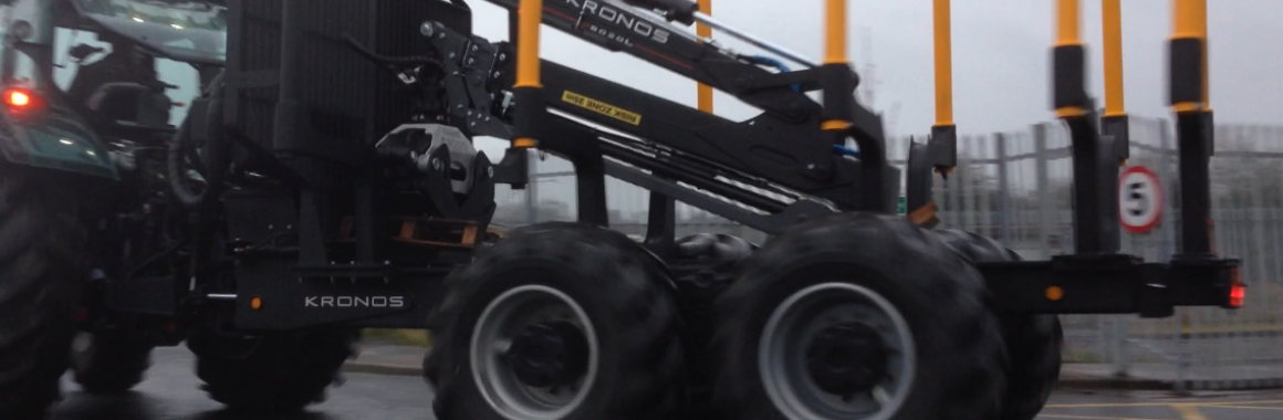 KRONOS 140 4WDM FORESTRY TRAILER WITH Y DRAW BAR AND 8020L CRANE