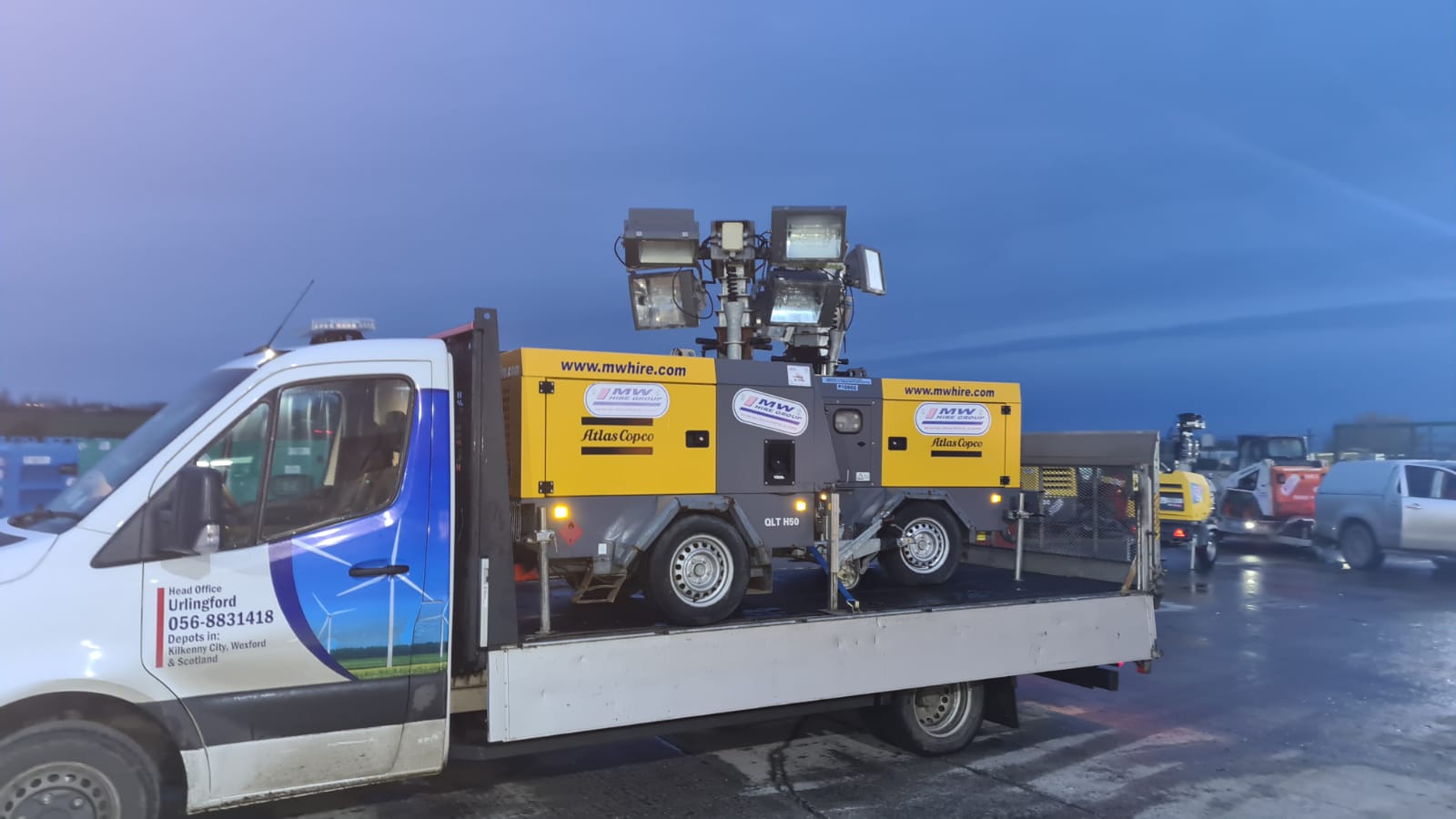 2 Ex Rental Atlas Copco Lighting Towers SOLD to a constructin company in Monaghan 