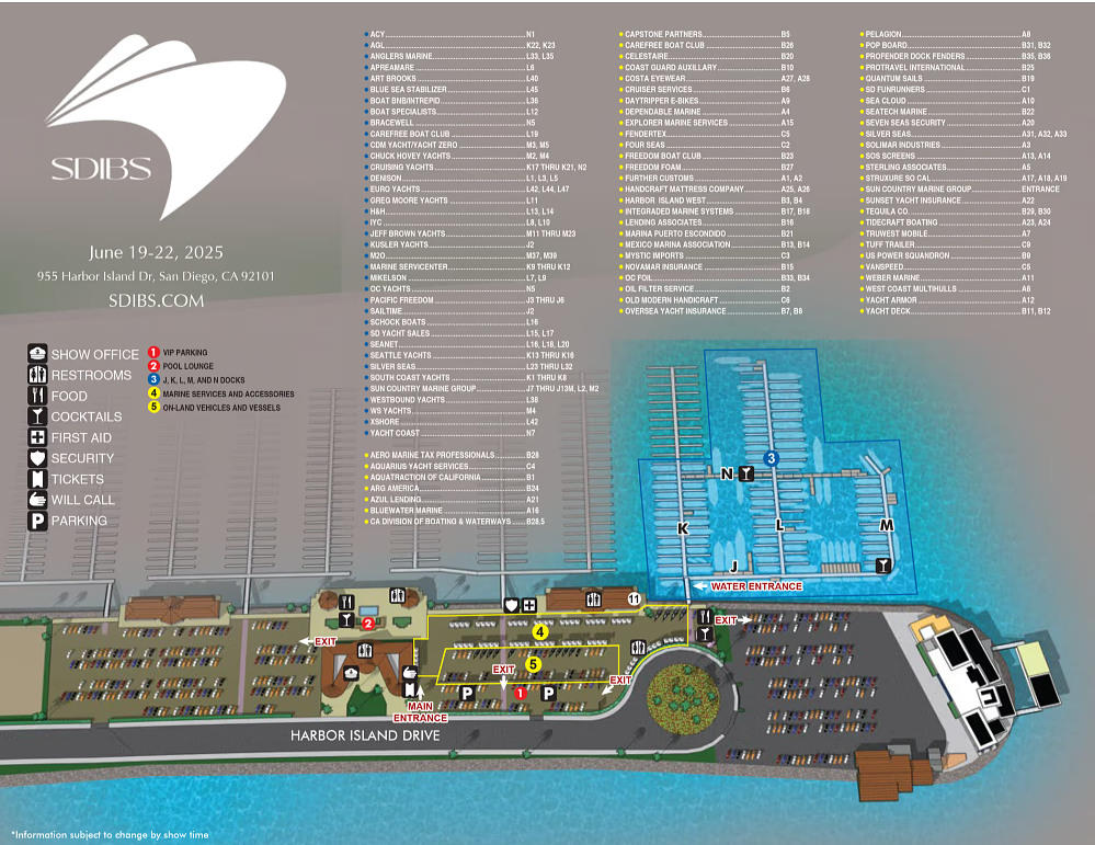 San Diego International Boat Show Venue Map
