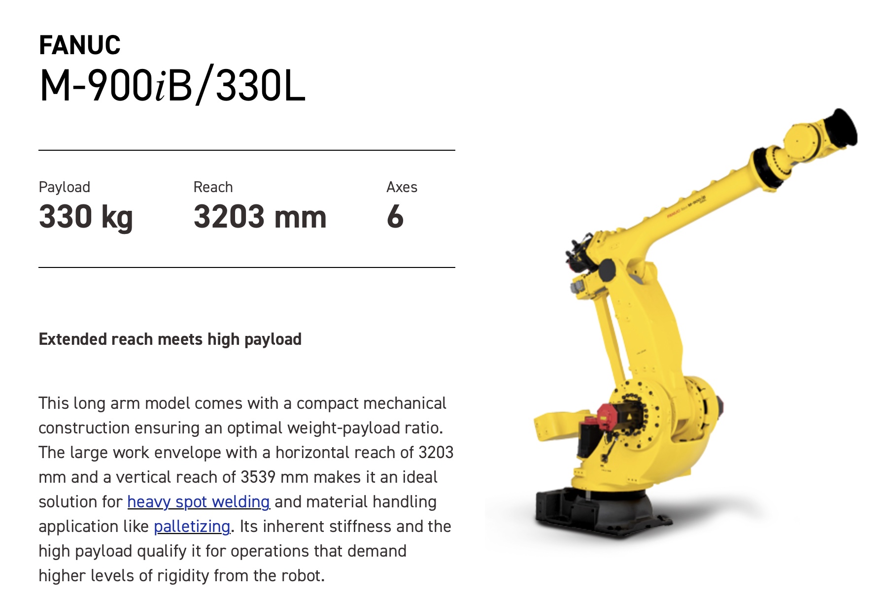 Fanuc M-900iB/330L Data Sheet