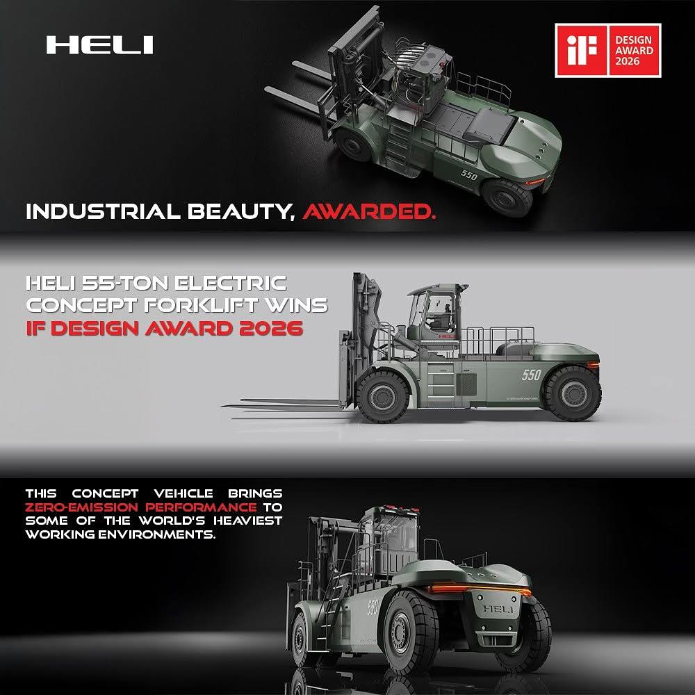 Heli 55 ton electric concept forklift, winner of the iF Design Award 2026