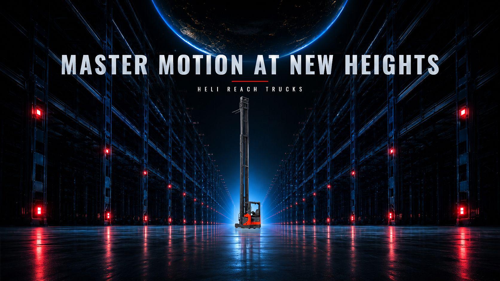 Heli reach truck in a high bay warehouse