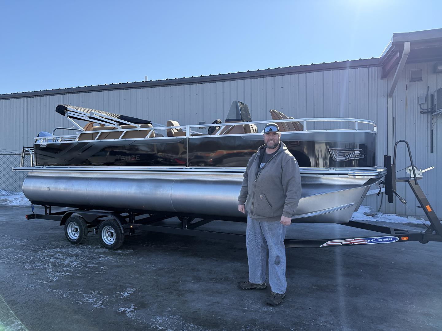 2026 tahoe sport 2385 center console fish tritoon honda 200hp new prague mn