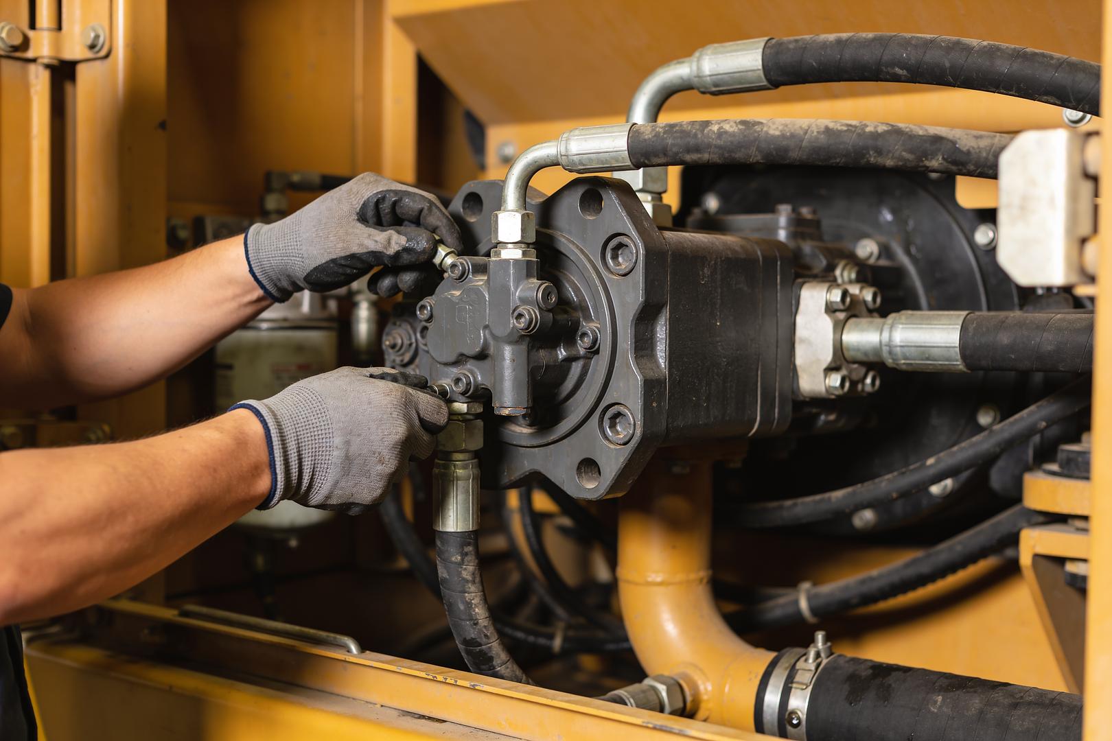 Hydraulic cylinder repair in progress
