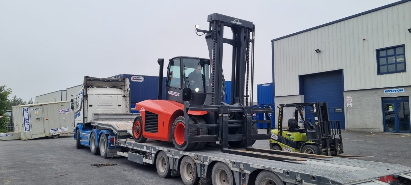 12 Ton Forklift heading on a rental project 