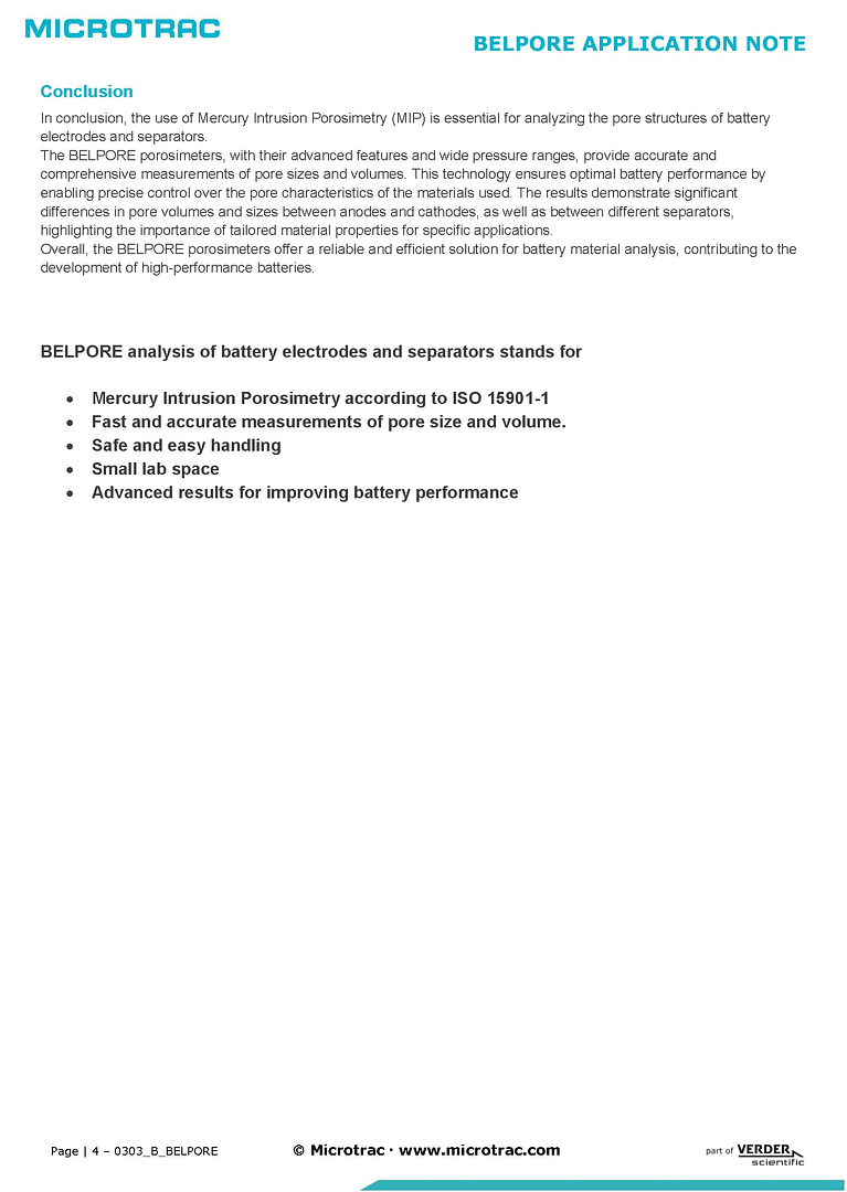 Optimize Battery Performance with the BELPORE Mercury Porosimeter Series