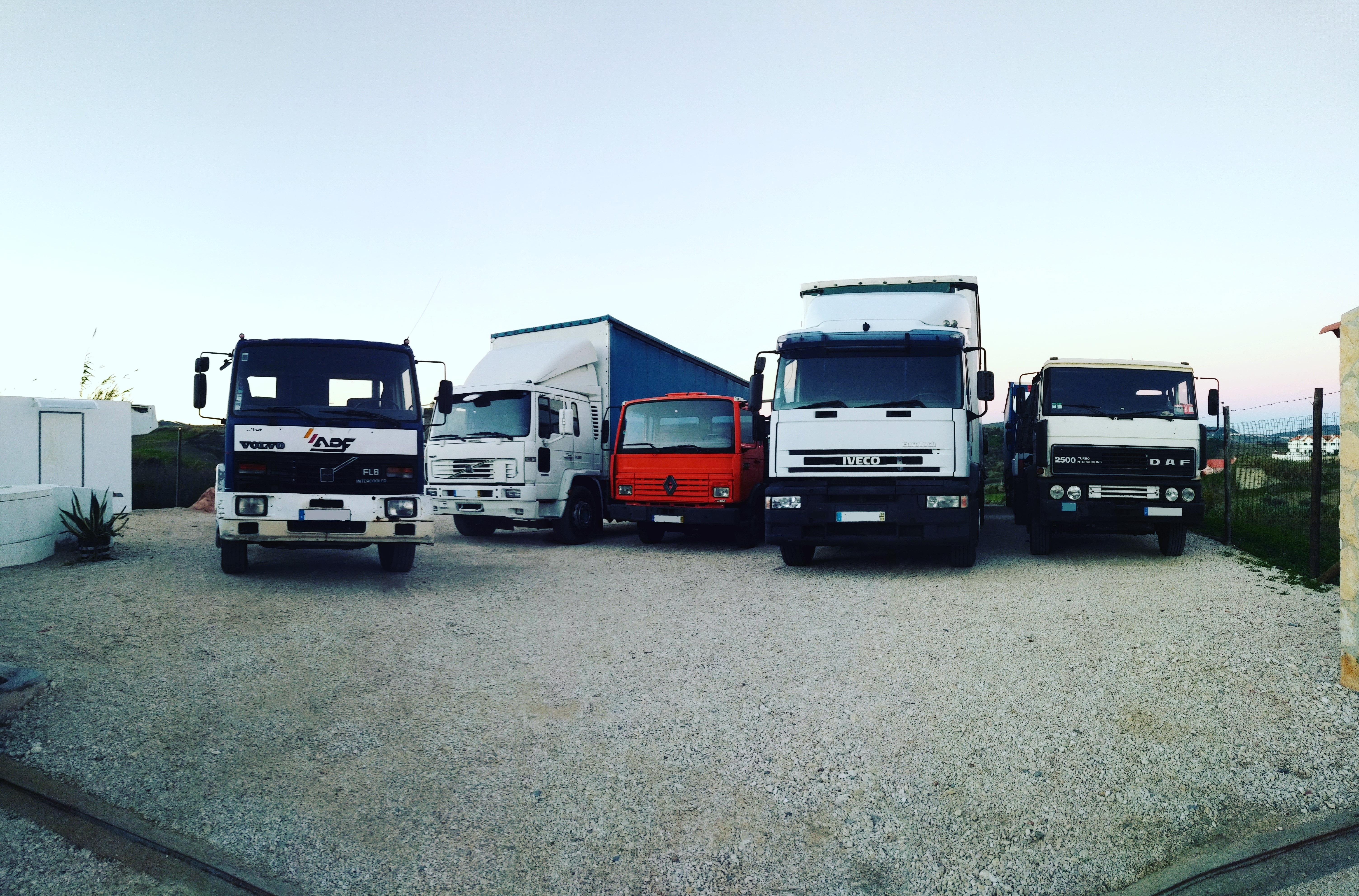 Left hand drive trucks for export.
